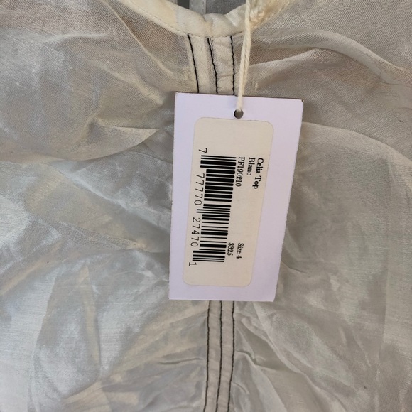 Ulla Johnson Silk Blouse White Sheer Celia NWT4 - Picture 8 of 8